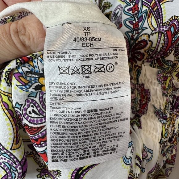 Banana Republic Multicolored Peasant Boho Paisley Tassel Tie Mini Dress Size XS - Picture 14 of 16